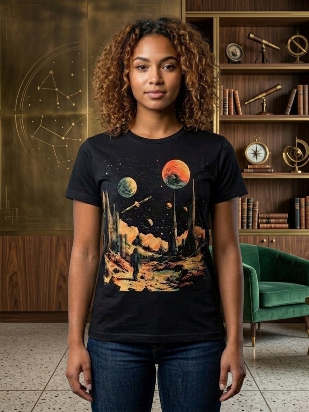 Cosmic Frontier Graphic Tee Retro‑Futuristic Space Shirt Unisex Sci‑Fi Street